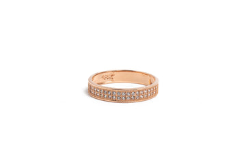 ARGOLLA ORO ROSADO CON CIRCONES 18K