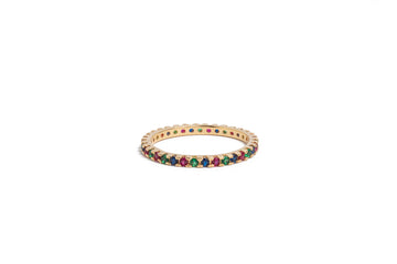 ANILLO ARCOIRIS CIRCONES 18K