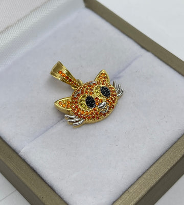 DIJE GATO CIRCONES 18K