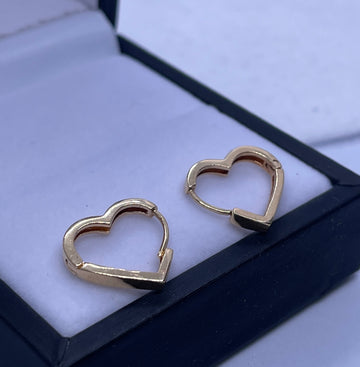 CANDONGAS CORAZONES ORO AMARILLO 18K
