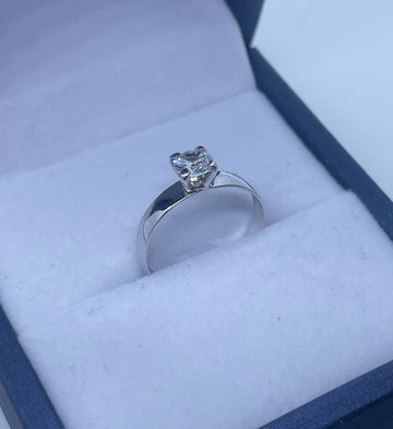 ANILLO SOLITARIO ORO BLANCO 18K