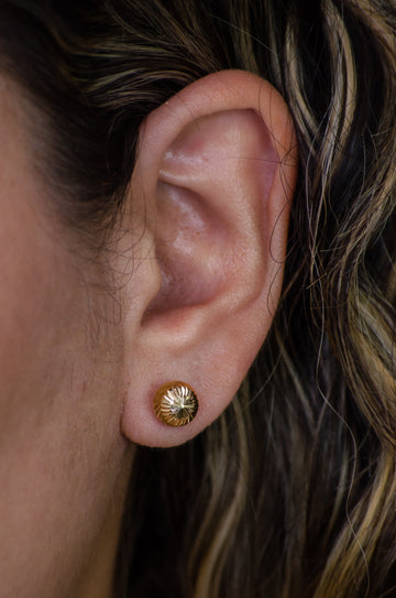 TOPOS BOLA #8 DIAMANTADA ORO AMARILLO 18K