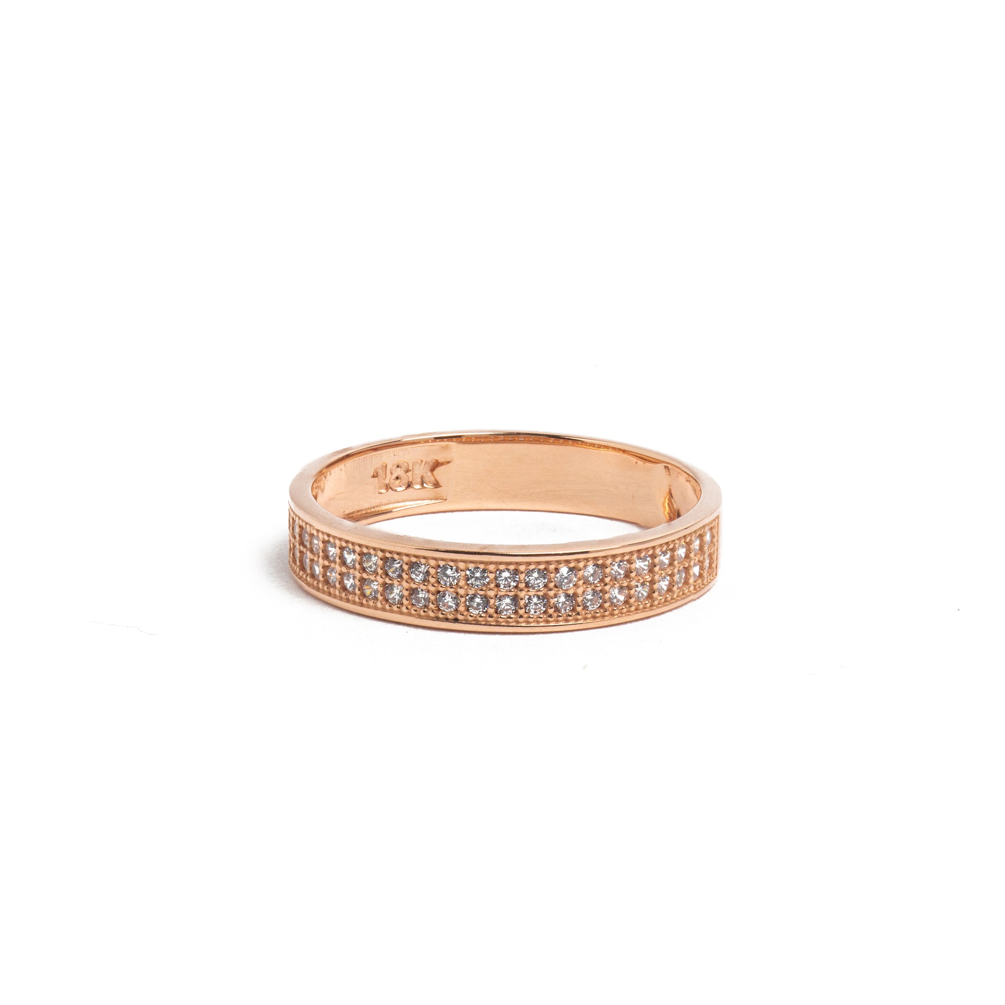 ARGOLLA ORO ROSADO CON CIRCONES 18K