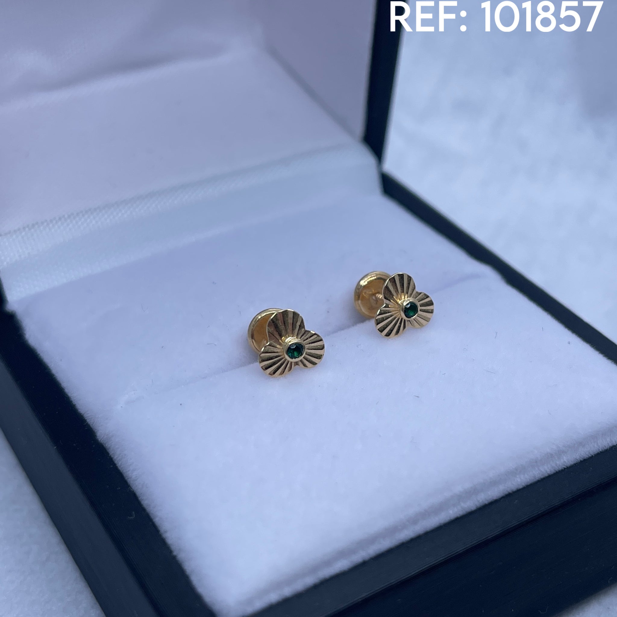 TOPOS FLOR DIAMANTADA CIRCONES 18K