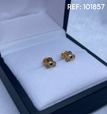 TOPOS FLOR DIAMANTADA CIRCONES 18K