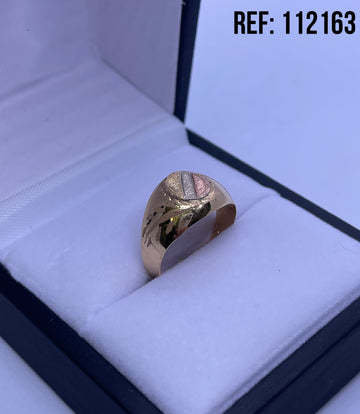 ANILLO SELLO 3 OROS CON GRABADO 18K