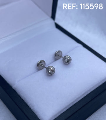 TOPOS BOLA #5 ORO BLANCO DIAMANTADA 18K