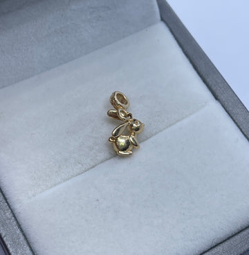 DIJE CONEJO ORO AMARILLO CIRCONES 18K