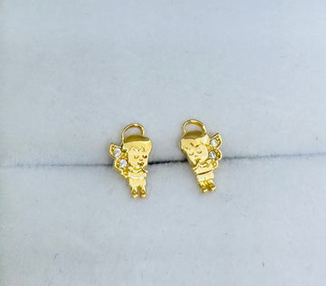 TOPOS ANGEL CON CIRCONES 18K