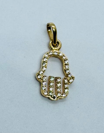 DIJE MANO HAMSA CIRCONES 18K