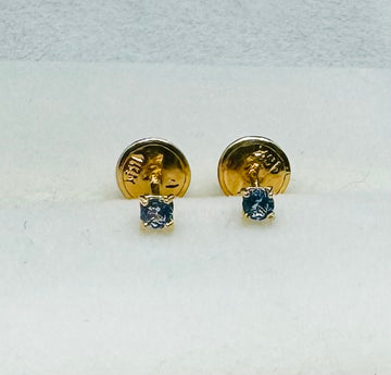 TOPOS CIRCON 4 UÑAS PIEDRA AZUL 18K