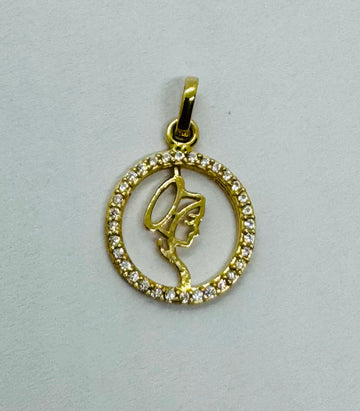 DIJE VIRGEN MARIA CIRCONES 18K