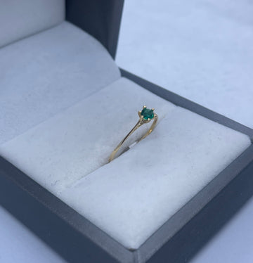 ANILLO SOLITARIO CIRCON VERDE 18K