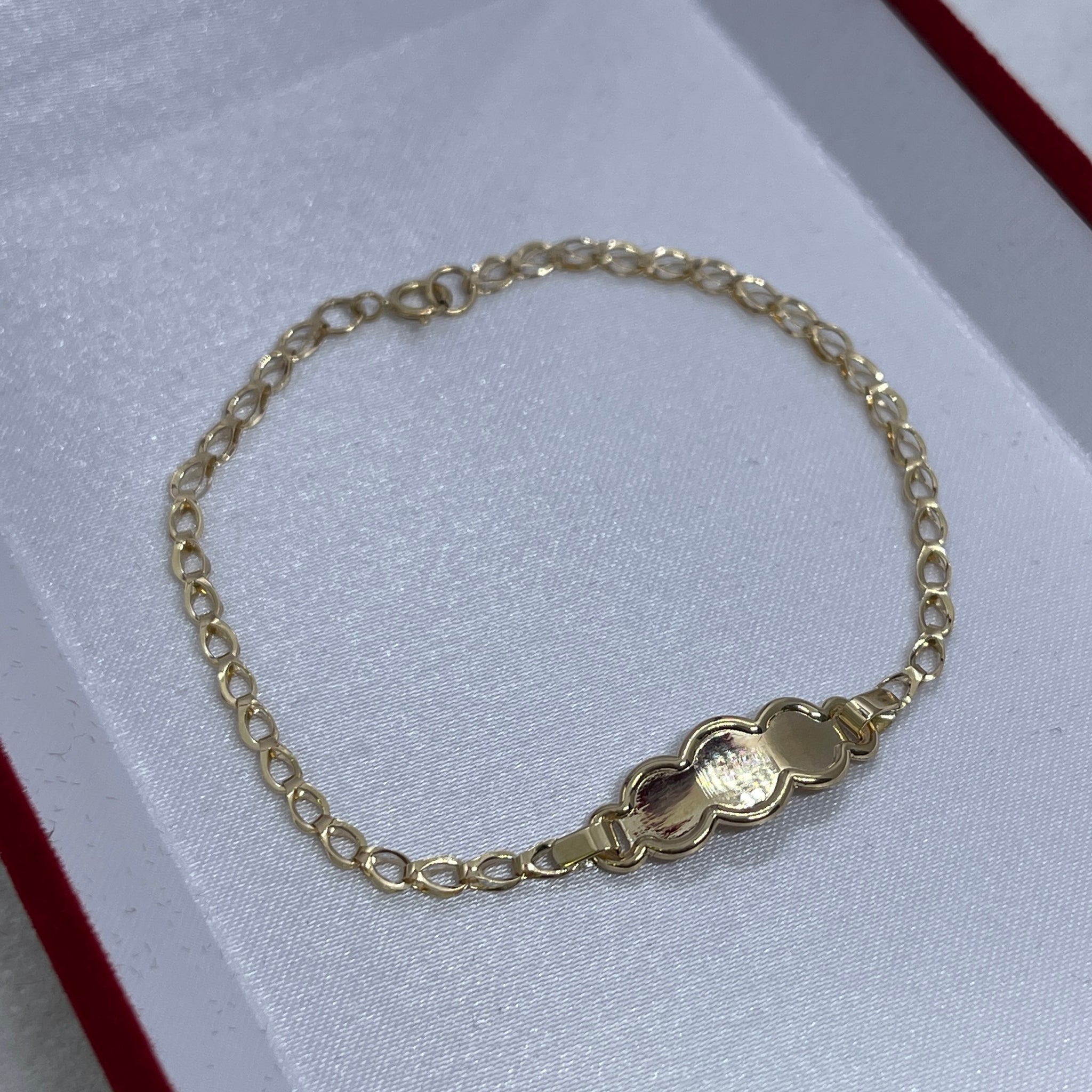 PULSERA PARA BEBE CON PLACA 18K