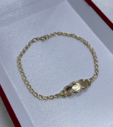 PULSERA PARA BEBE CON PLACA 18K