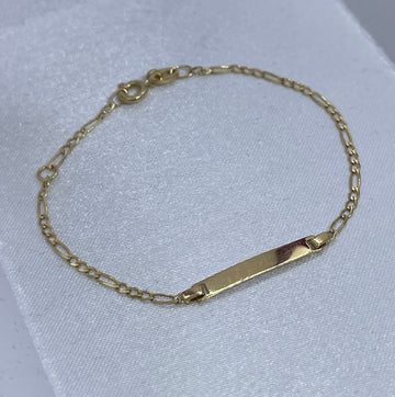 PULSERA PLACA 3X1 BEBE ITALY 18K