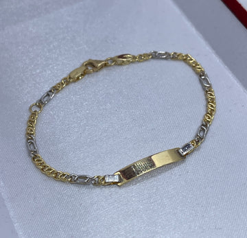 PULSERA TIPO GIARDENA PARA BEBE PLACA ITALY 18K