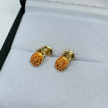 TOPOS PIÑA CIRCONES 18K