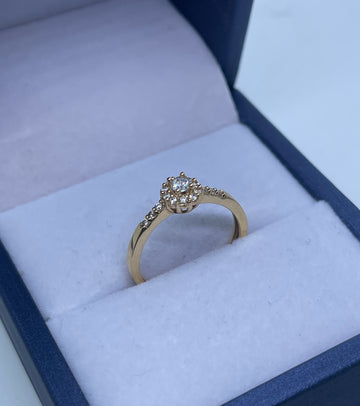 ANILLO SOLITARIO CIRCULO CIRCONES 18K